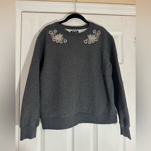Express Gray Sweatshirt with Embellishments in woman’s M